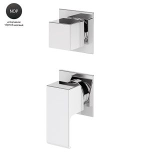 Встраиваемый однорычажный смеситель для душа с поворотным переключателем на 3 выхода, чёрный матовый Cezares PORTA-VDIM3-M-NOP